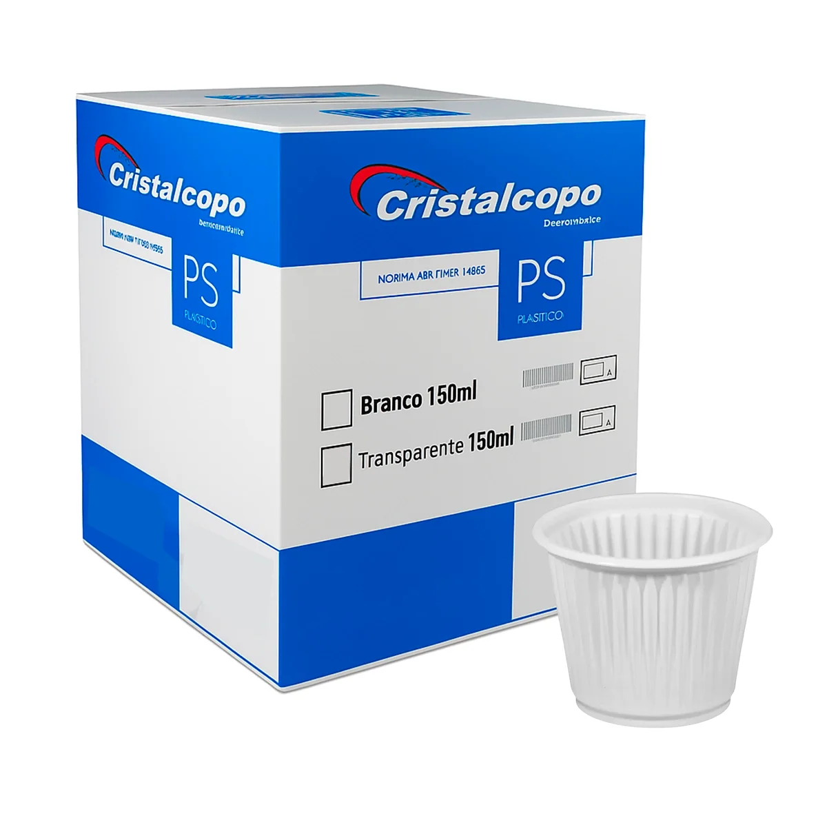COPO 50 ML BRANCO PS ABNT 100 UN TOPFORM